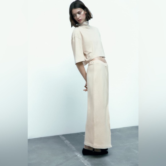 ZARA ZIPPERED MIDI SKIRT - Picture 3 of 8